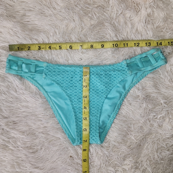 Small Aqua Volcom Love & Haight Mesh Bikini Bottoms - Picture 7 of 8